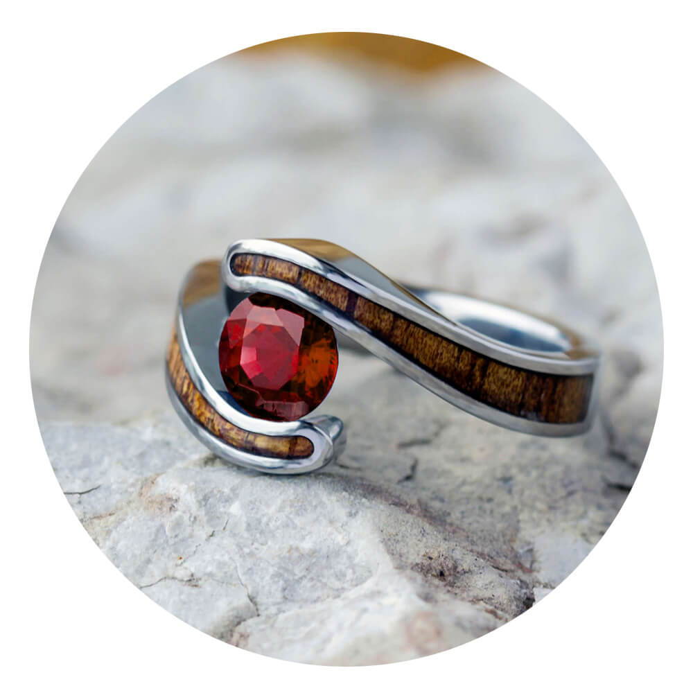 Garnet Engagement Ring