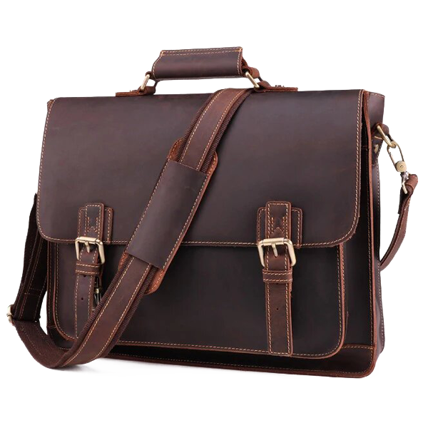 Men's Leather Messenger Bag for Laptop - Vintage Satchel Bag – The Real ...