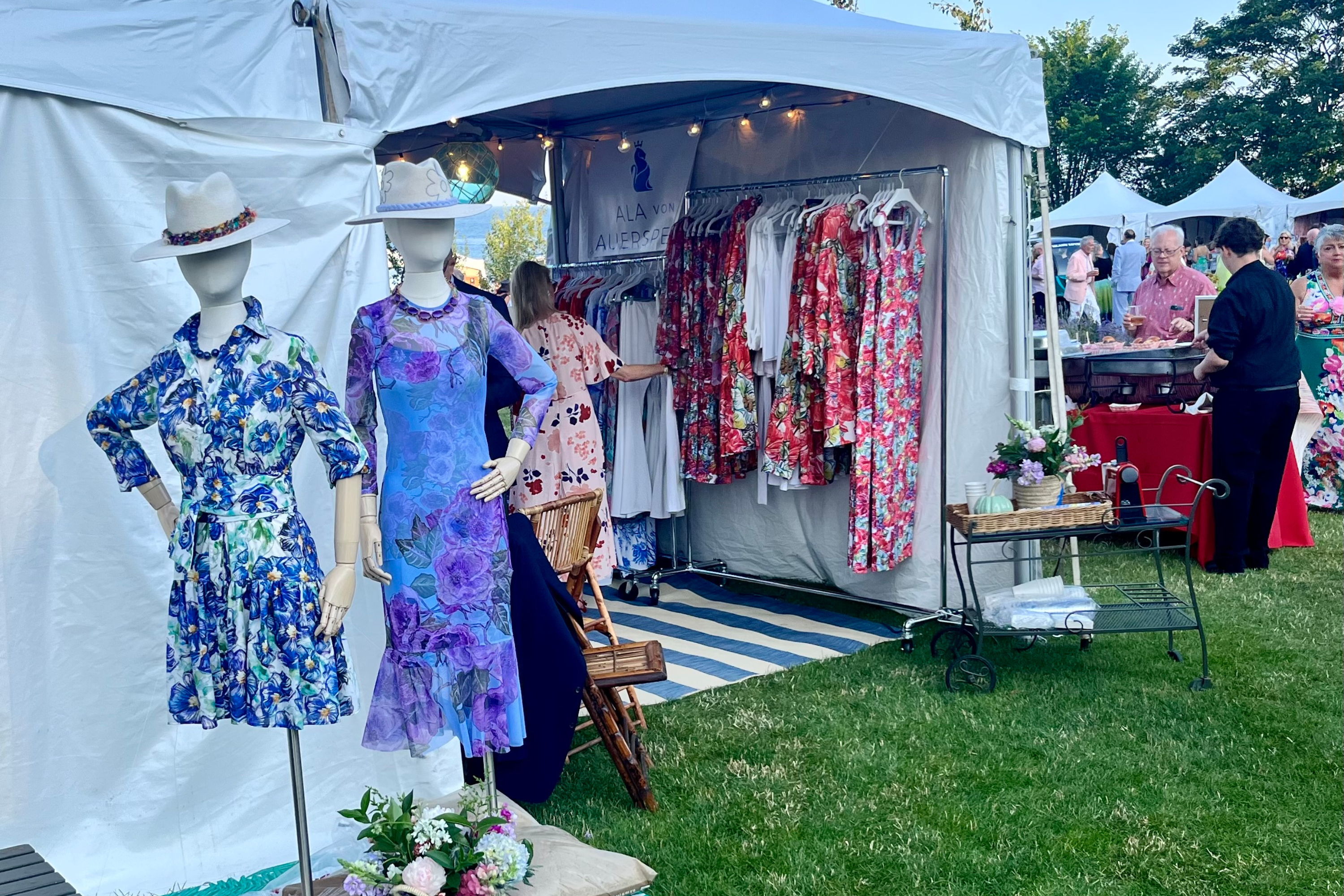 Guests attending the Ala von Auersperg Pop Up at the Newport Flower Shower 2025 in Rhode Island at the Breakers