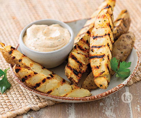 asian garlic grilled potatoes