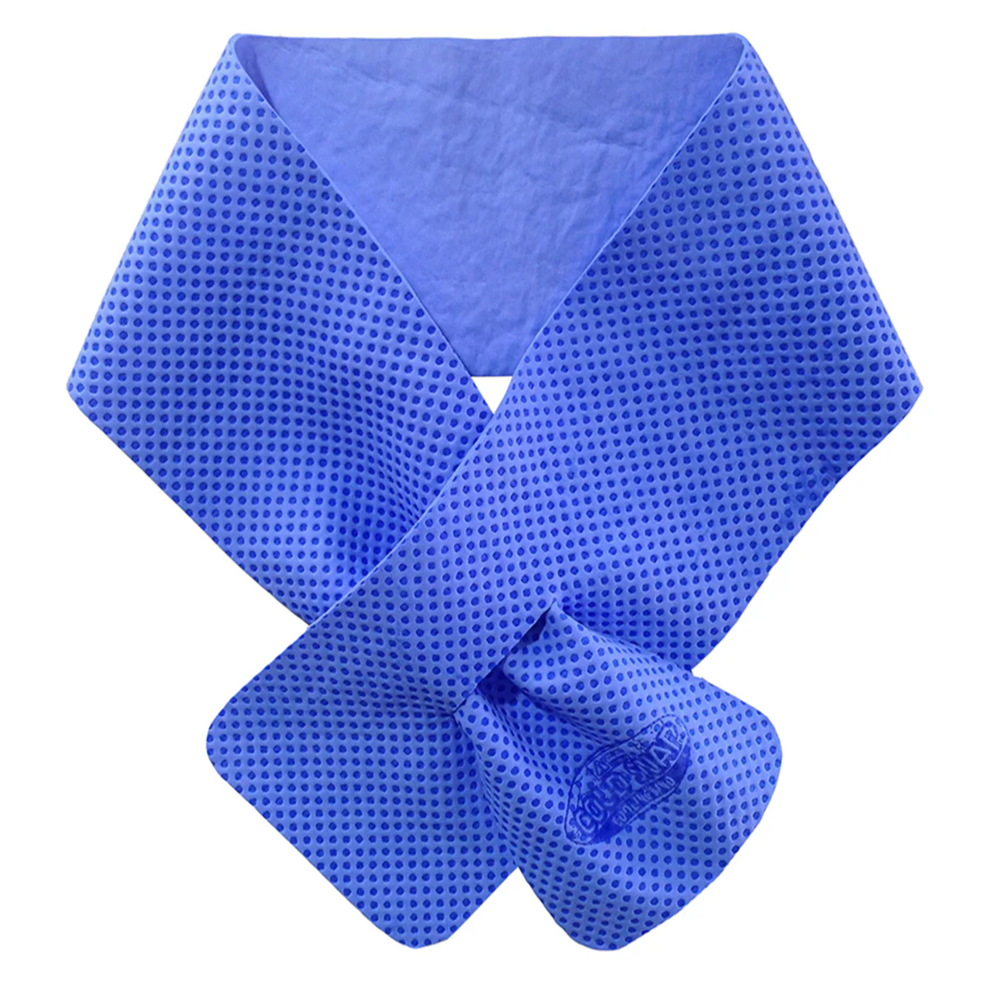 Blue cooling towel used for workers, working in extreme heat