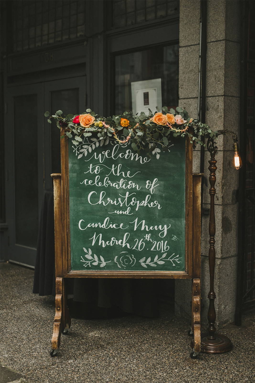 Wedding reception welcome sign