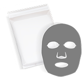 White facial mask with cutouts for eyes, nose, and mouth.