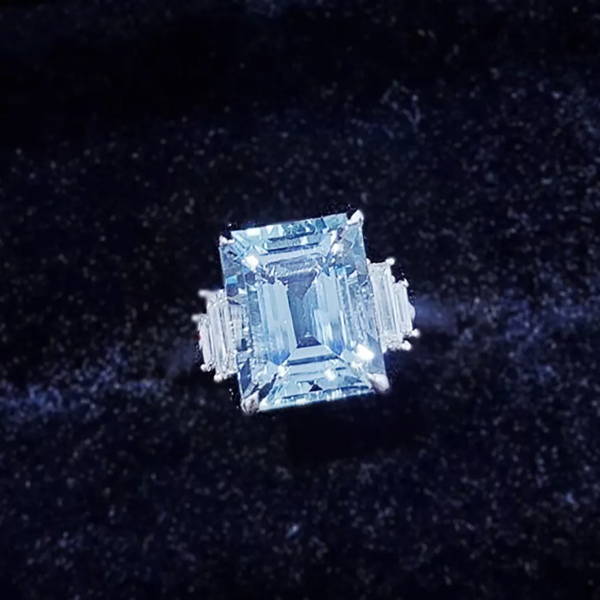 Aquamarine Baguette Diamond Ring - Custom-Made for a WILLS JEWELLERY Client