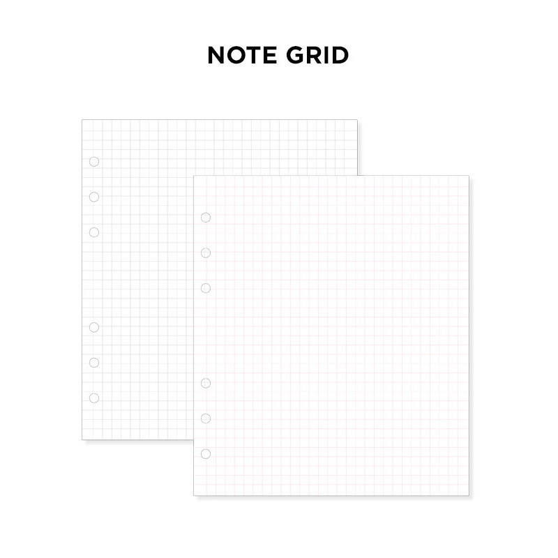 Grid note - Cherry pick zipper closure 6-ring dateless weekly planner