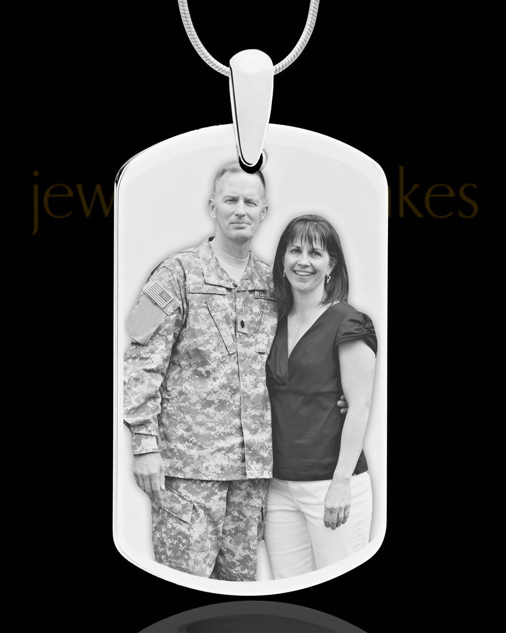 Stainless Dog Tag Photo Engraved Pendant