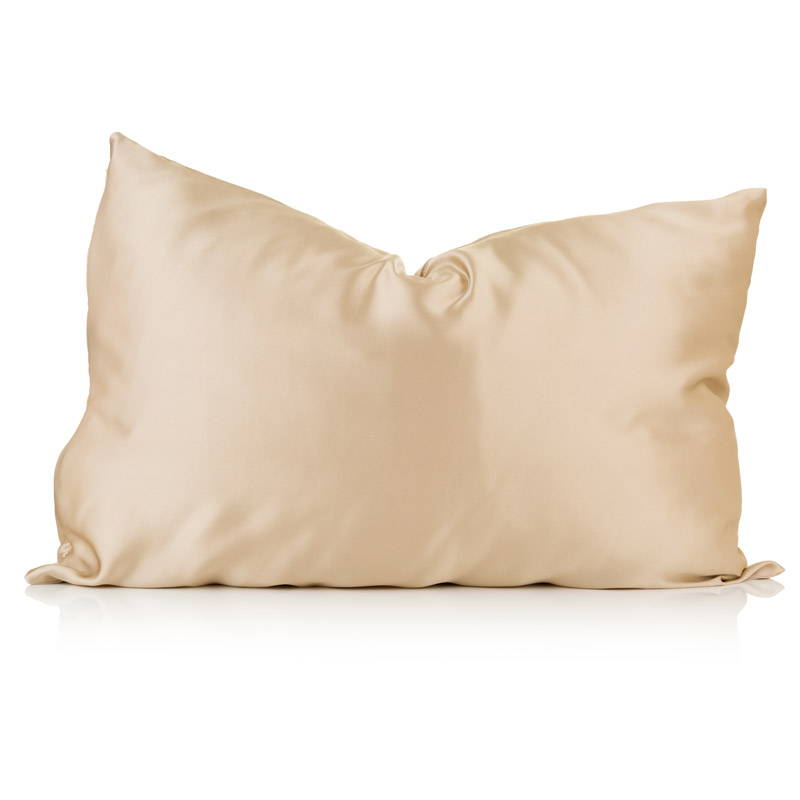 a gold silk pillowcase