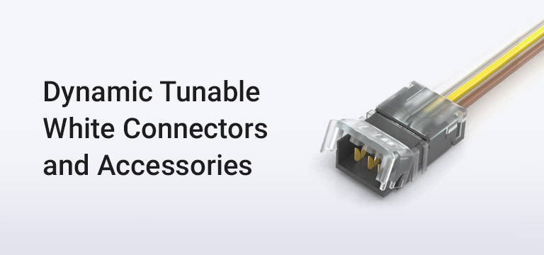 dynamic tunable white LED strip light solderless connectors