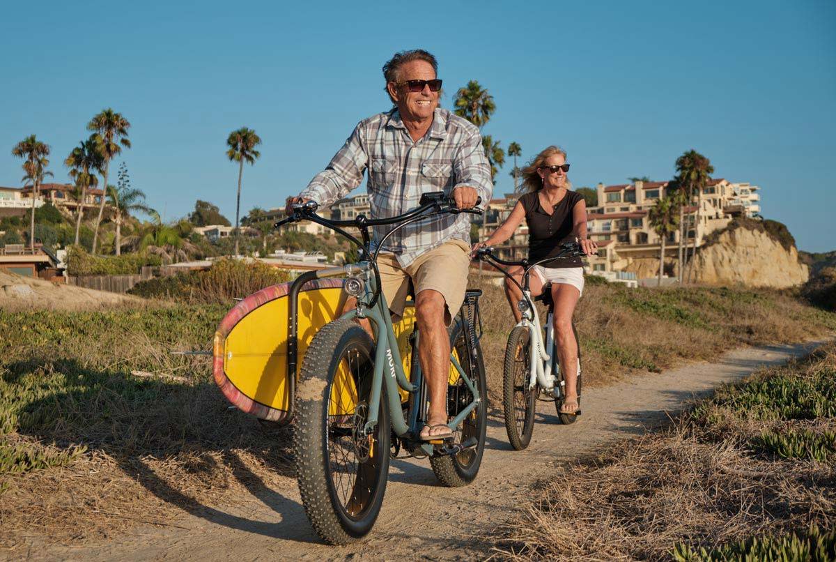 bike riding on the beach