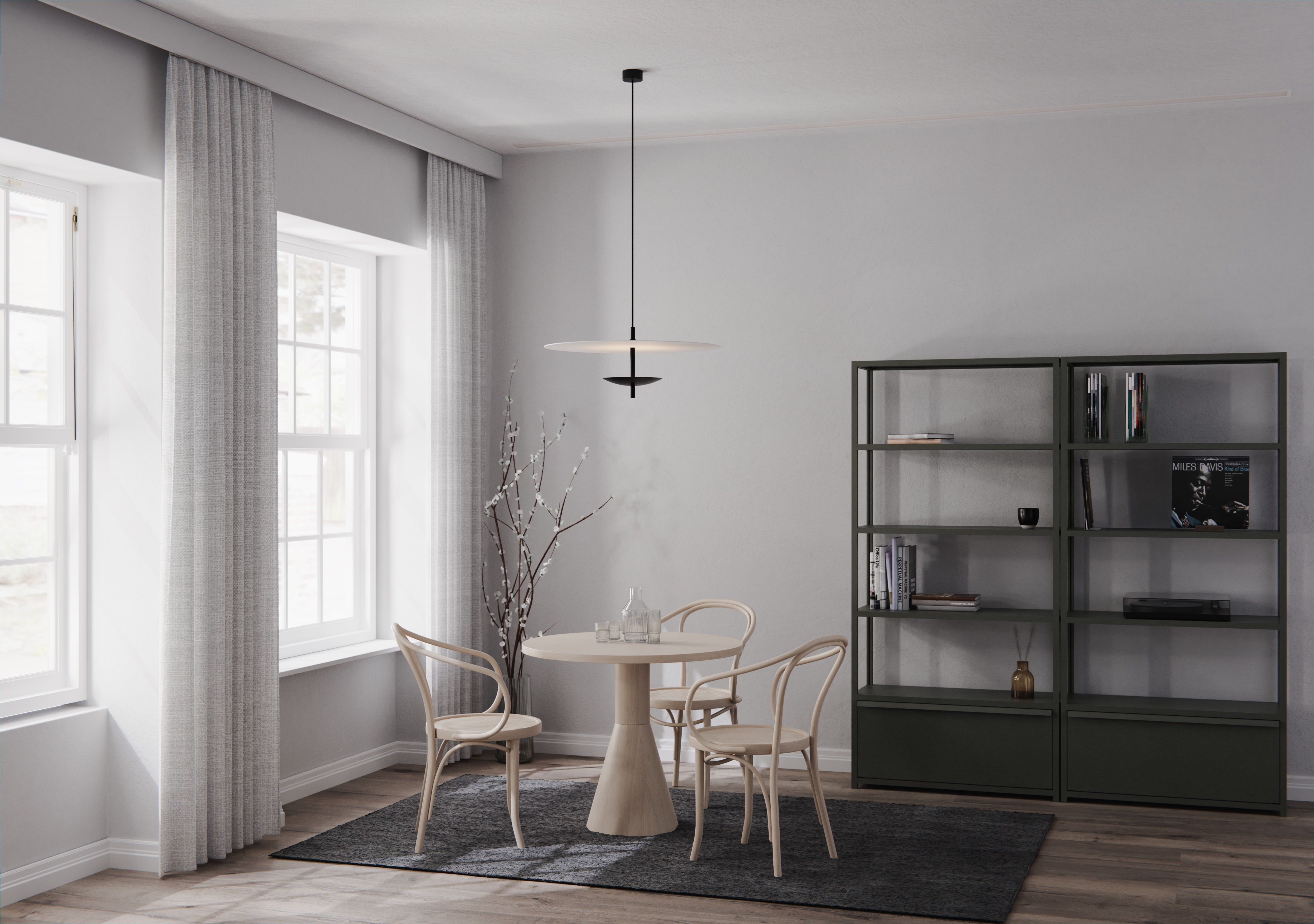 B-TD Reflect Round Pendant in a contemporary dining room