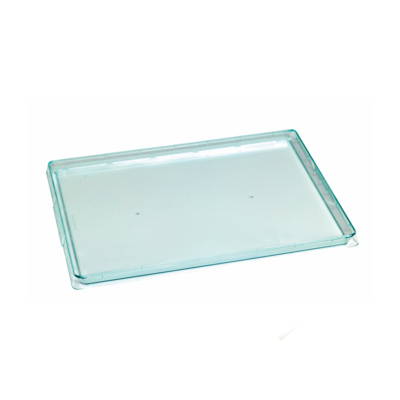 A translucent rectangular tray