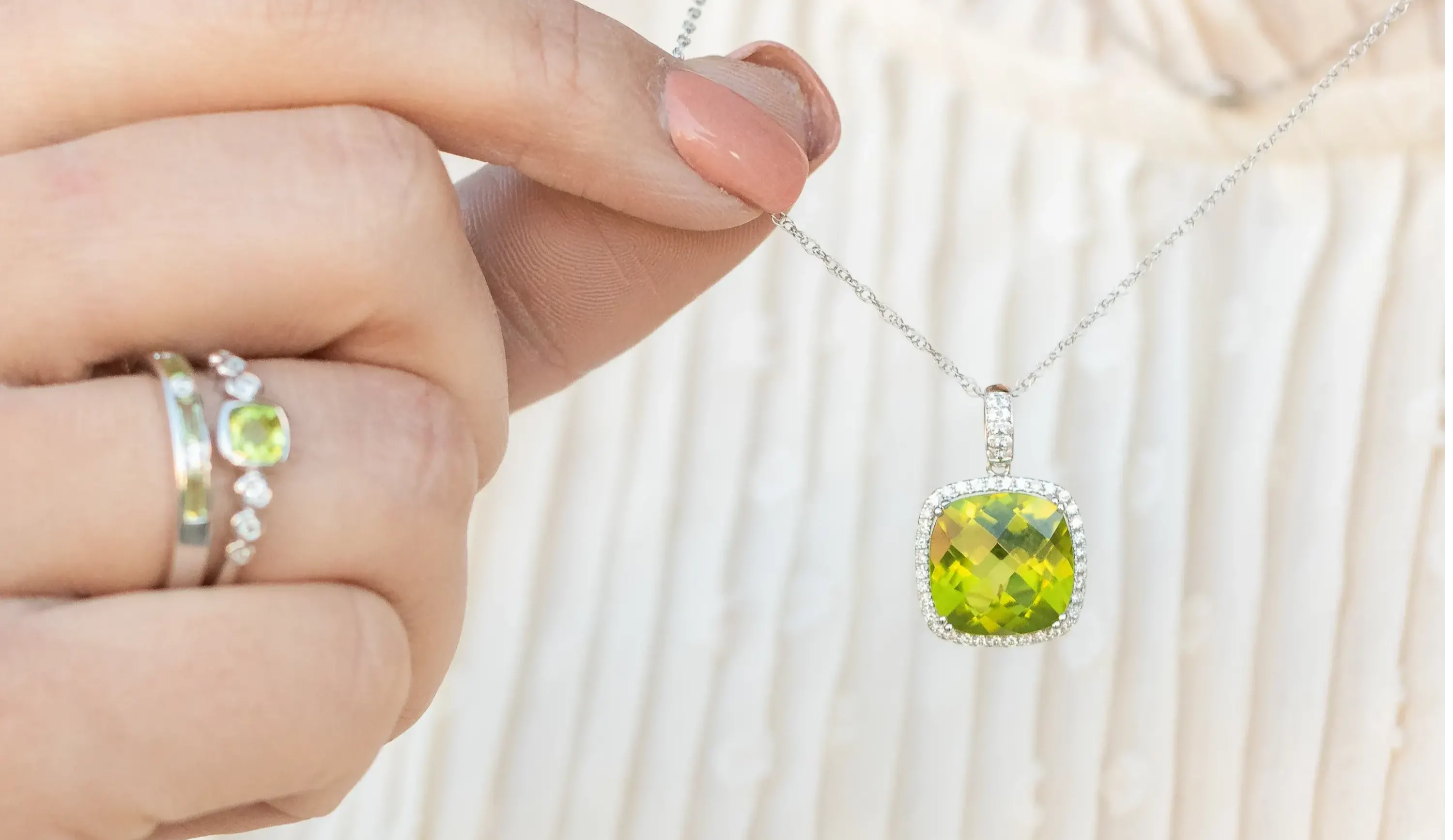 Peridot Necklace and Rings