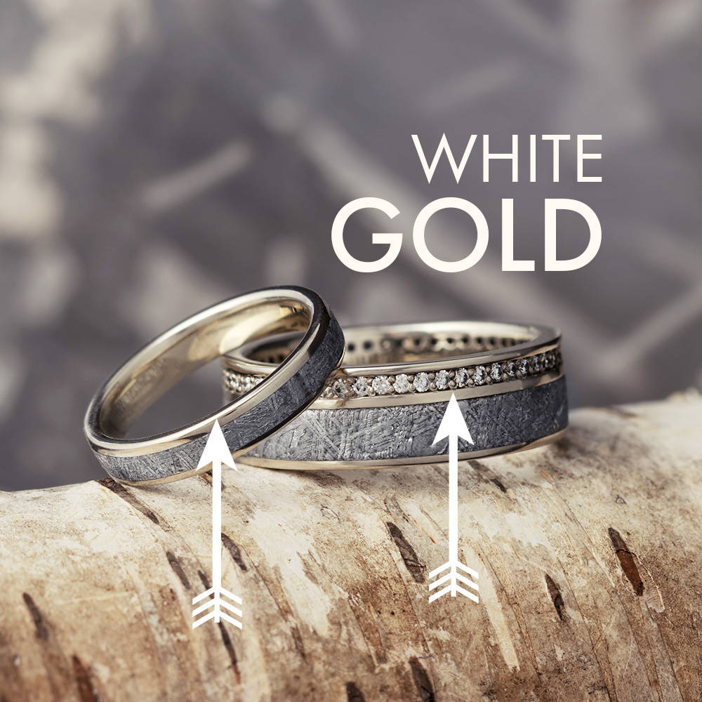 White gold his and hers wedding bands