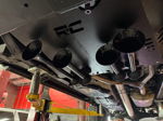 Undercarriage four chrome train horns RC mounting plate hydraulic lift red garage Jay's Conductor's Special 228H install gallery photo 4