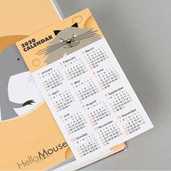 Comes with calendar card - Chachap 2020 Hello mouse dated monthly planner scheduler