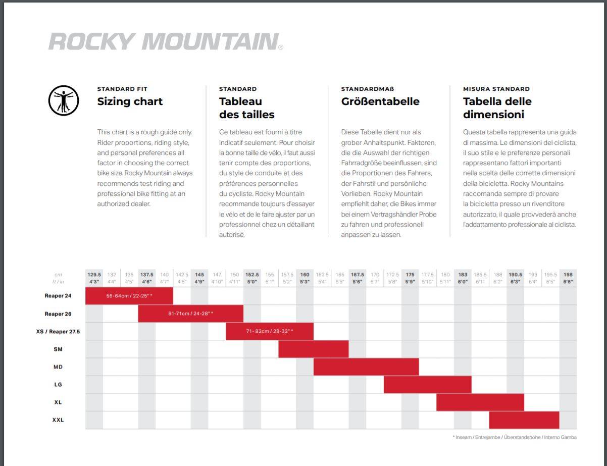 Rocky Mountain Bike Size Chart Cheapest Wholesale | datascience.dca.ufrn.br