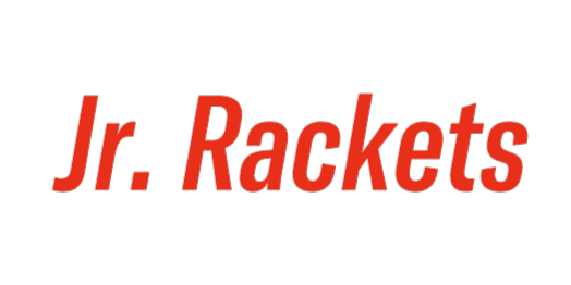 Logo for Jr. Rackets in red text on a black background.
