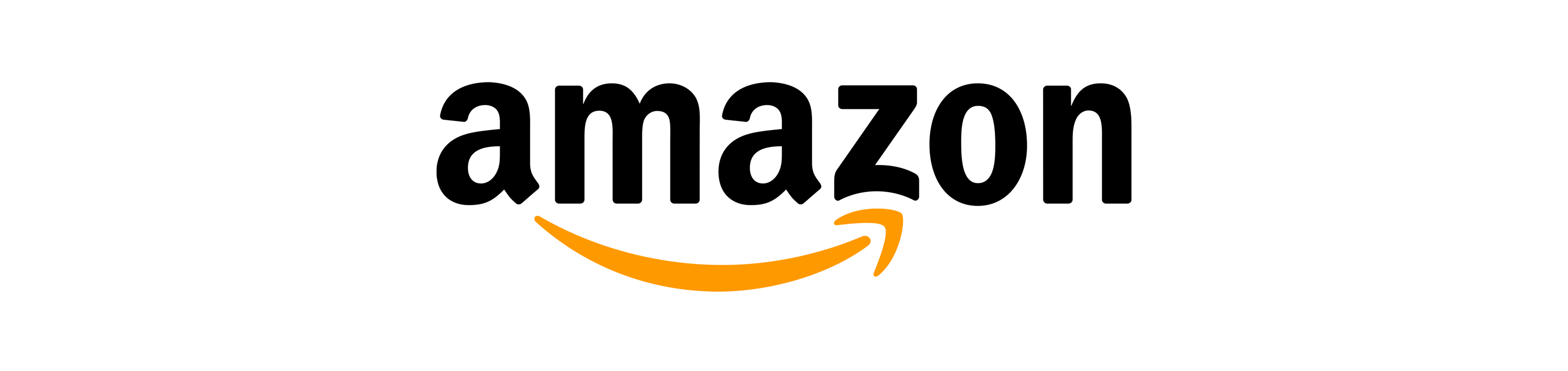 Amazon logo with a curved arrow beneath the word 