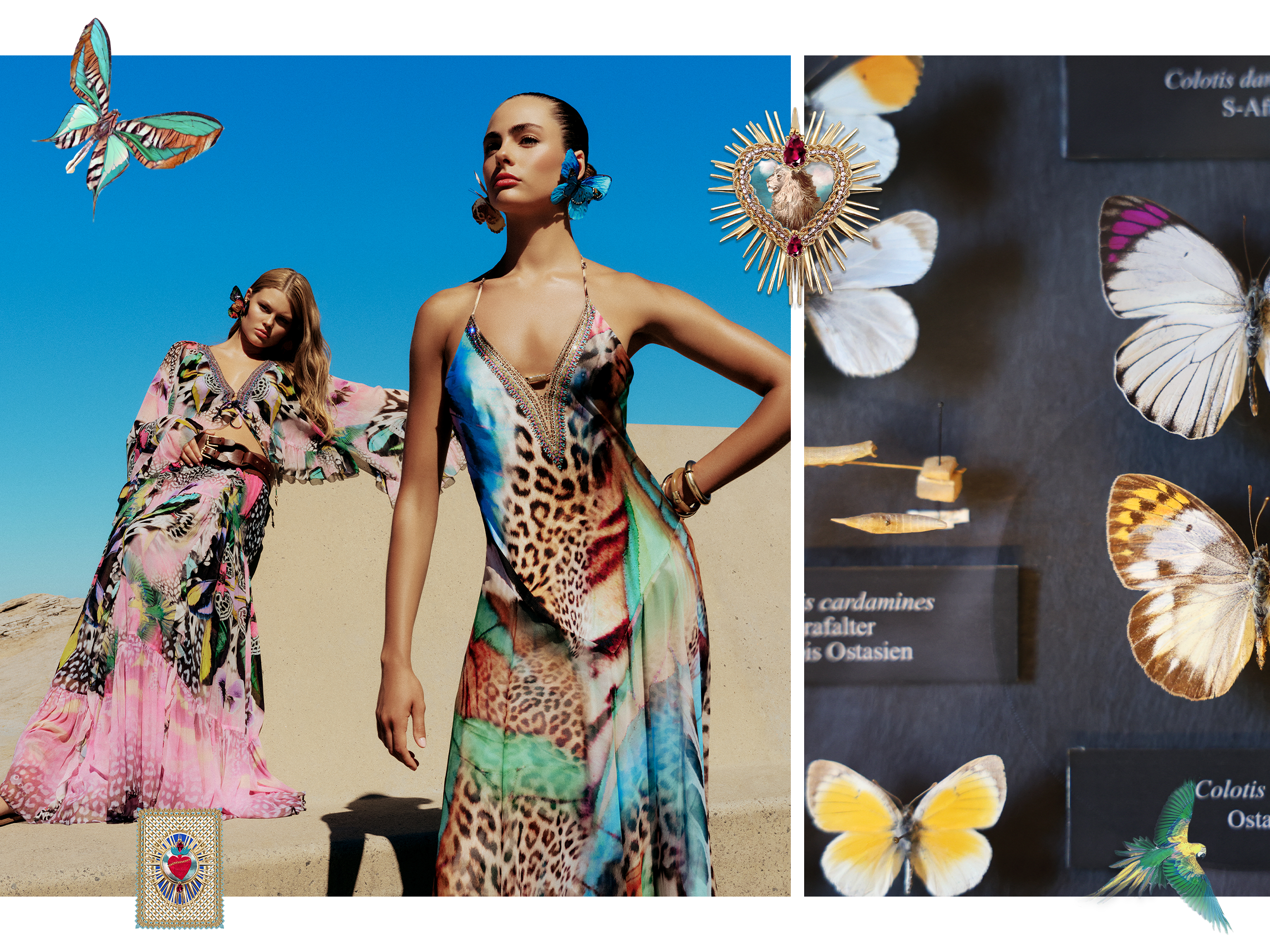 CAMILLA Elsewhere Palace prints Millamorphosis and Butterfly Bohemia by Camilla Franks were inspired by butterfly specimens at the Natural History Museum Vienna and the Am Hof Art & Antiques Market.