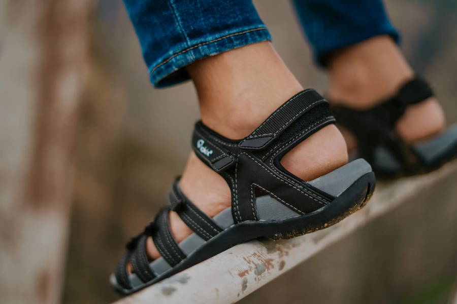 woman wearing waterproof sandals