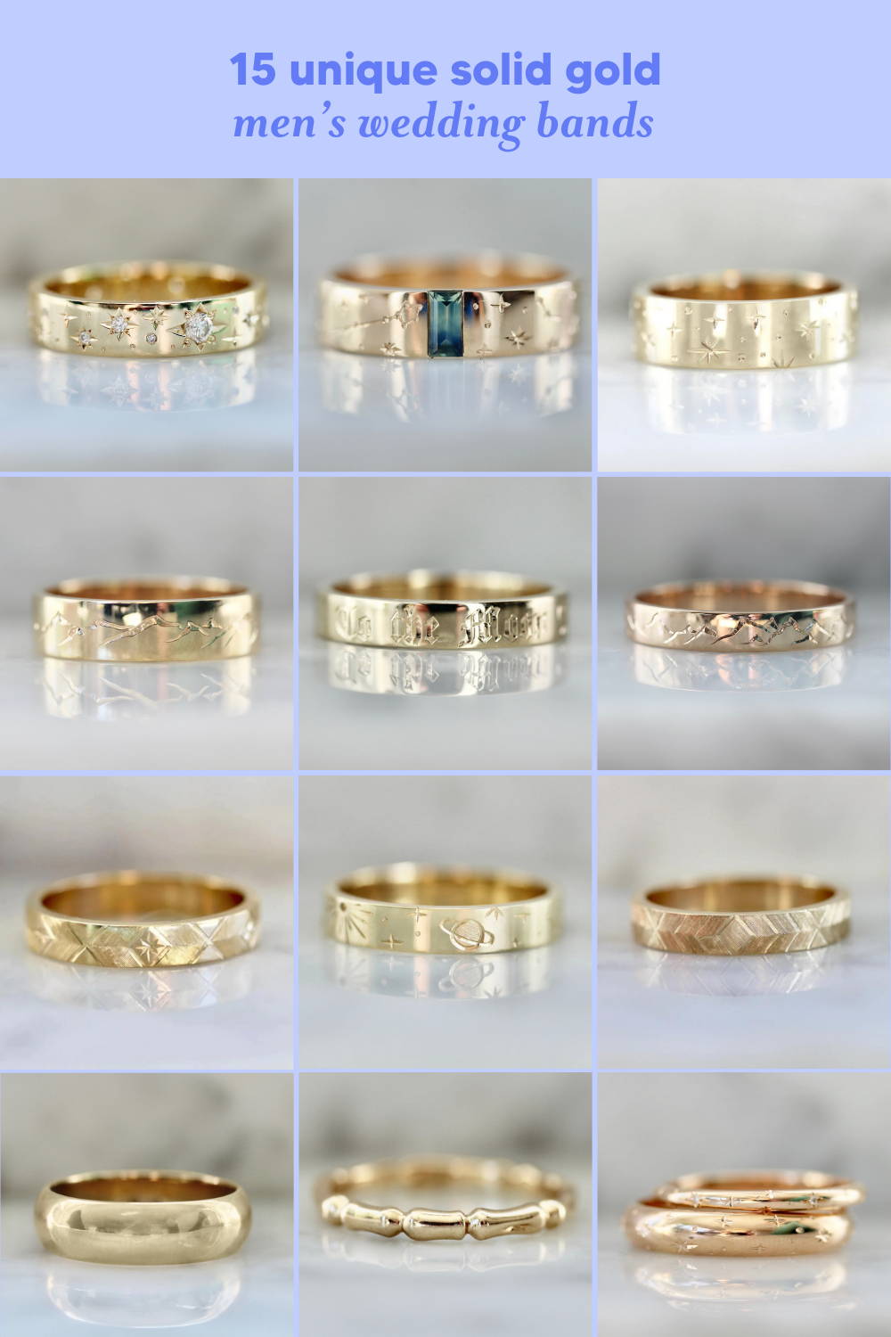 15 unique solid gold mens wedding bands