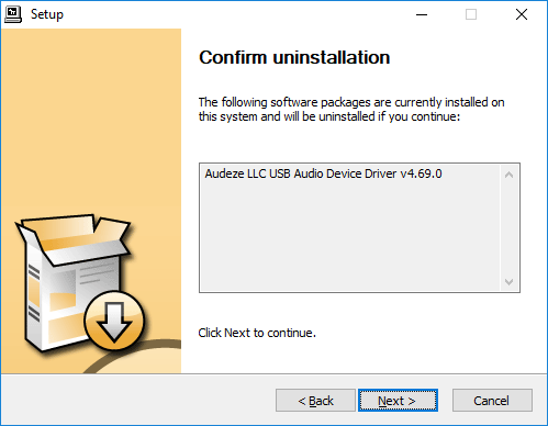 Step 2 Select the Next button to continue to Confirm uninstallation pop-up