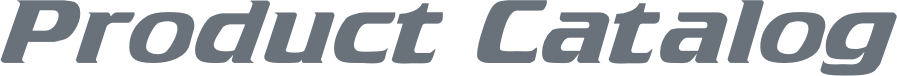 Product catalog title in stylized text.