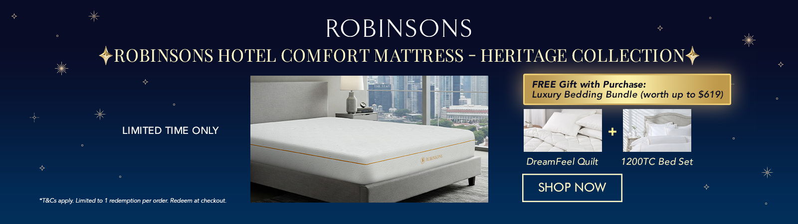 Robinsons Hotel Comfort Mattress - Heritage Collection promotional image.