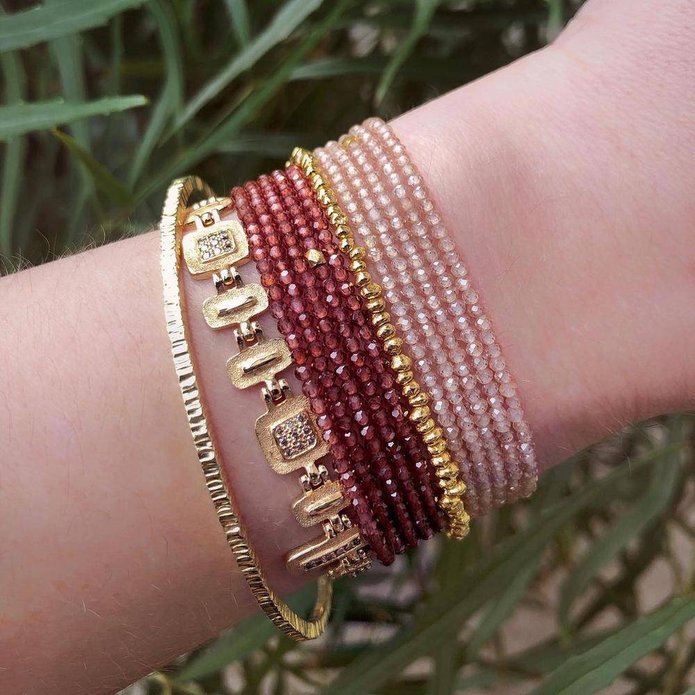 garnet bead wrap bracelet