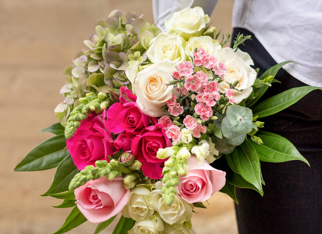Image of a Farm Fresh Bouquets filled with seasonal blooms. 