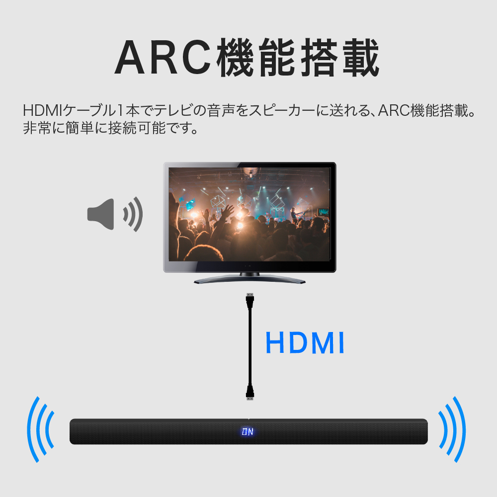 HDMIケーブルでテレビと接続可能