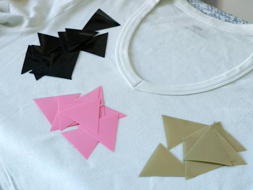 HTV triangles to be fused onto the tshirt