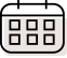 Calendar icon with a black outline