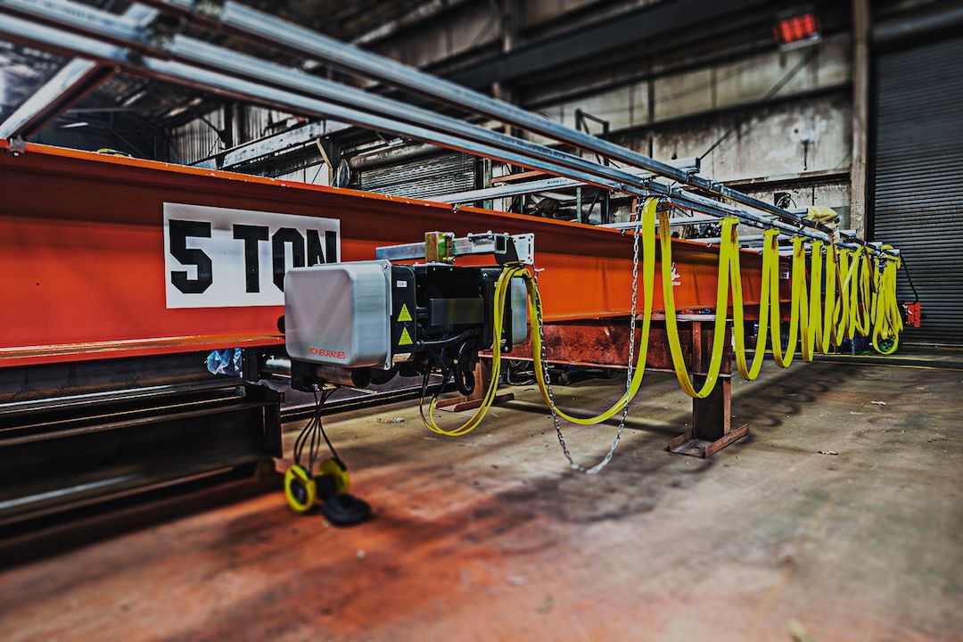 double girder crane being installed