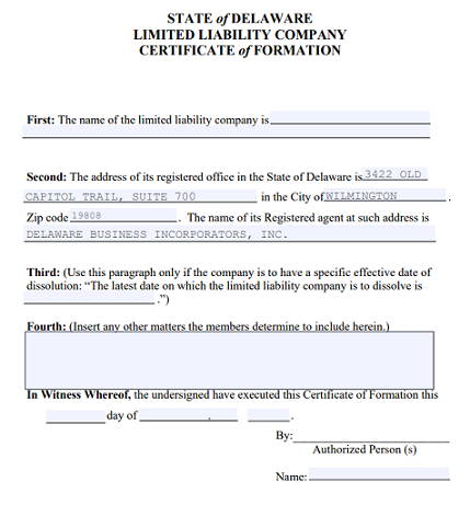 Delaware llc fee