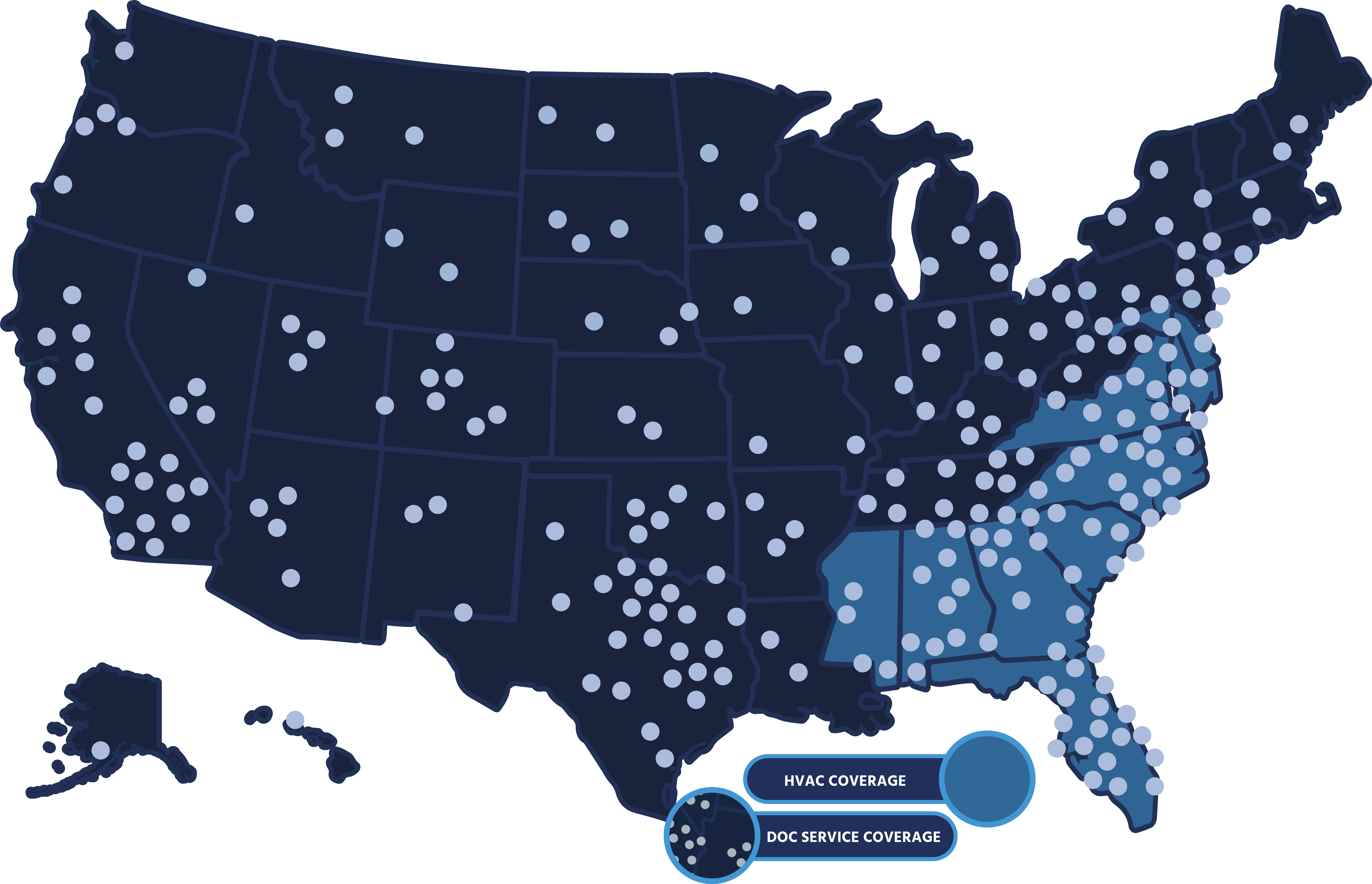 DOC Services - Map of Service Reach