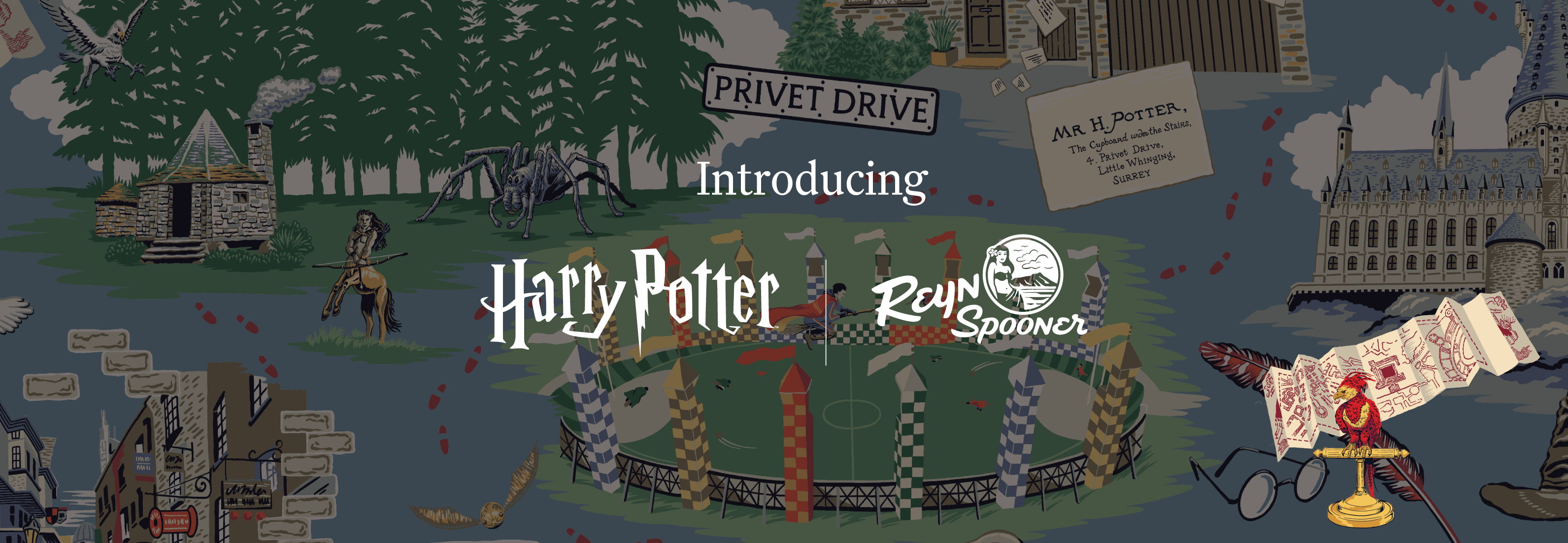 Map featuring elements from the Harry Potter series.
