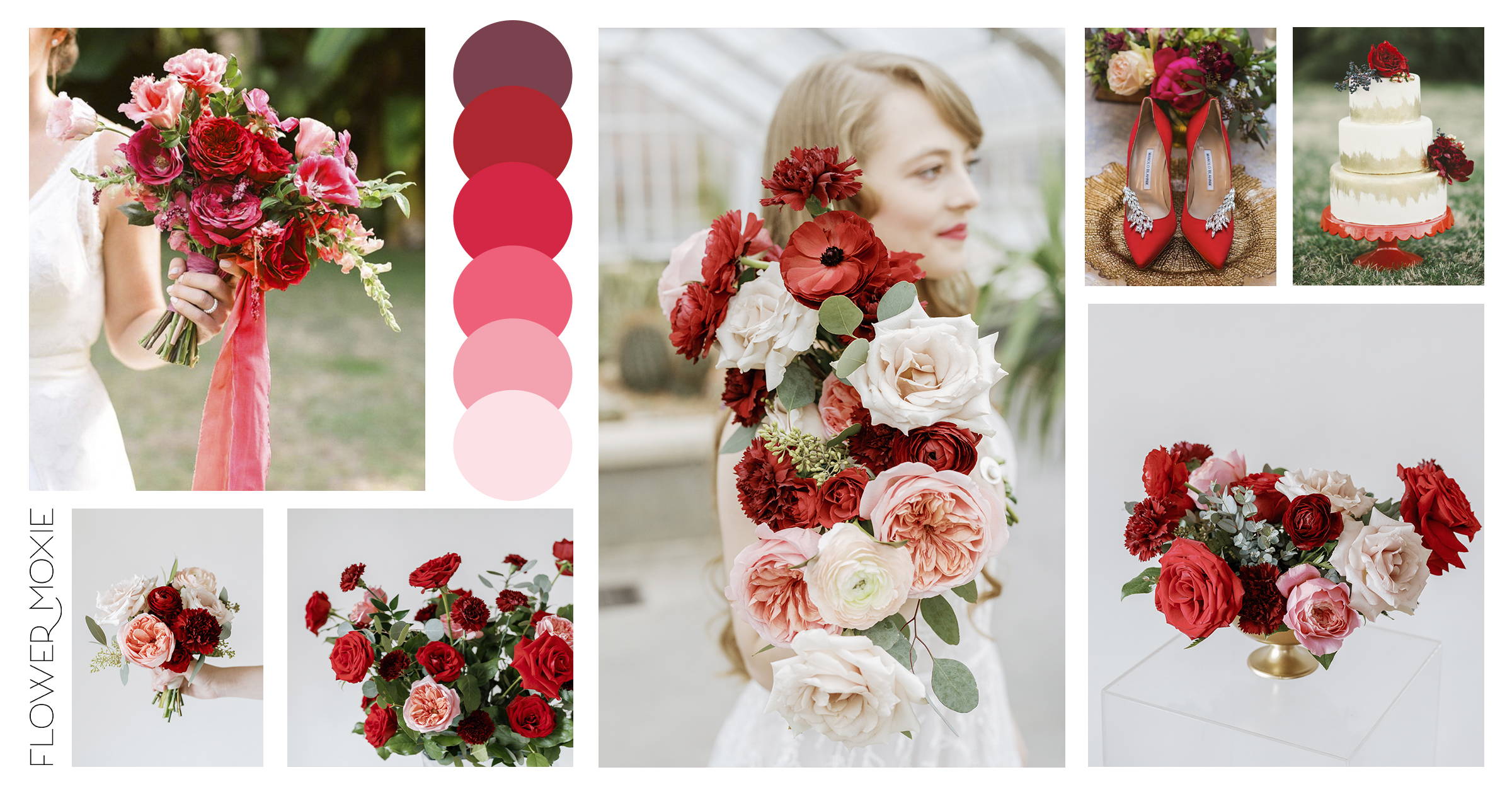 Red wedding flower packages