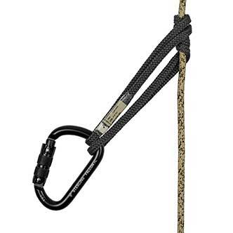 Black carabineer with black rope