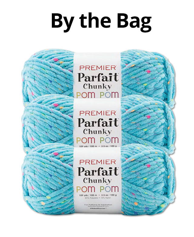 By the Bag. Image: Parfait Chunky Pom Pom yarn.
