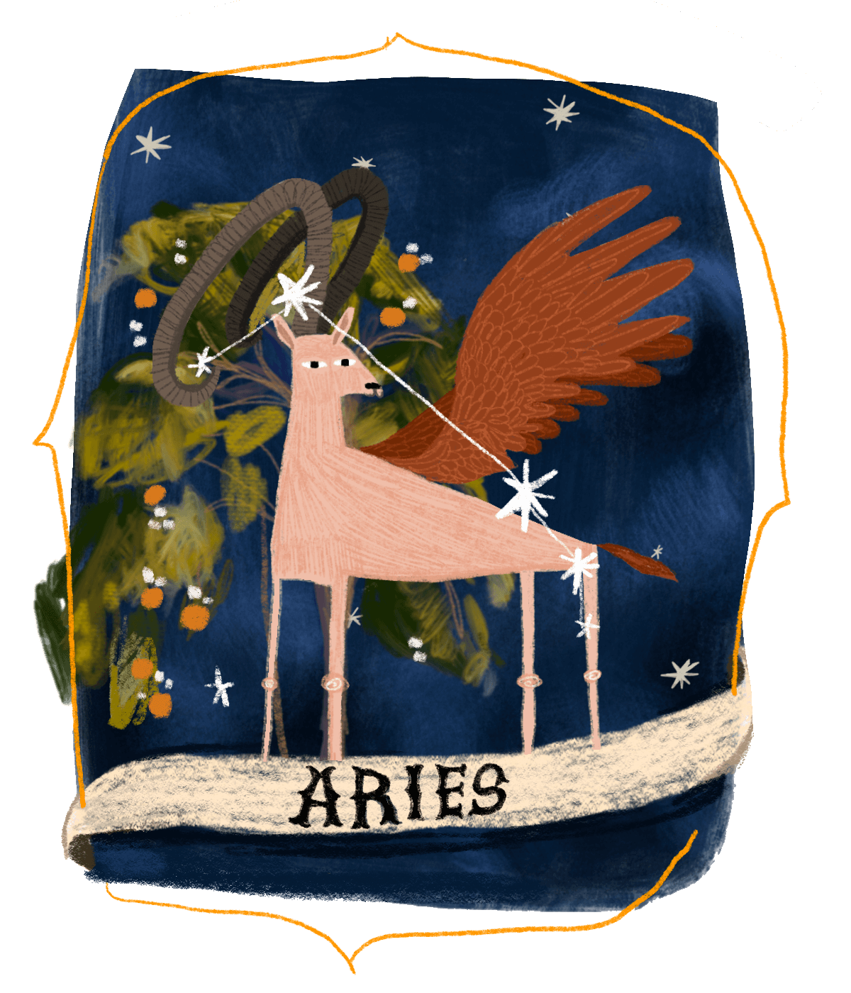An illustration of the Aries star sign.