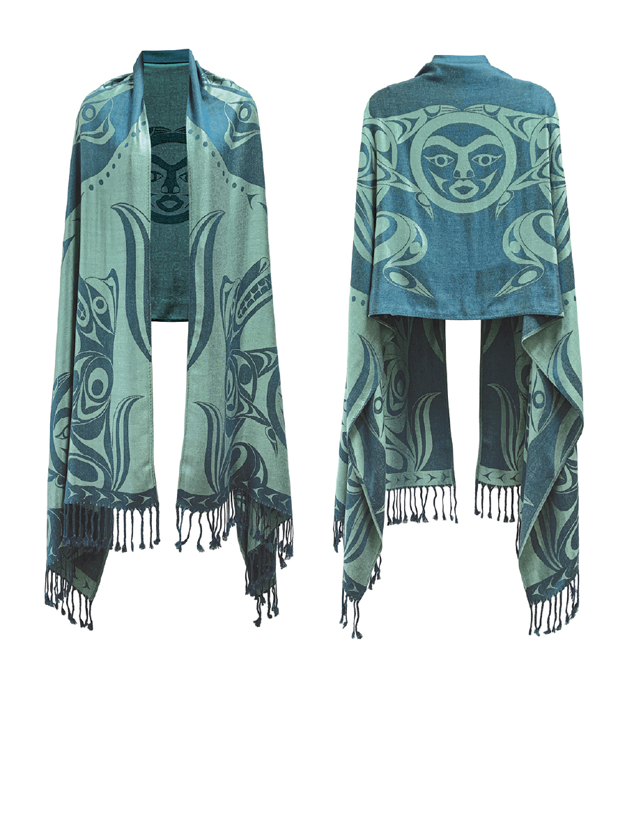Wolves and Full Moon Shawl by Simone Diamond, Coast Salish