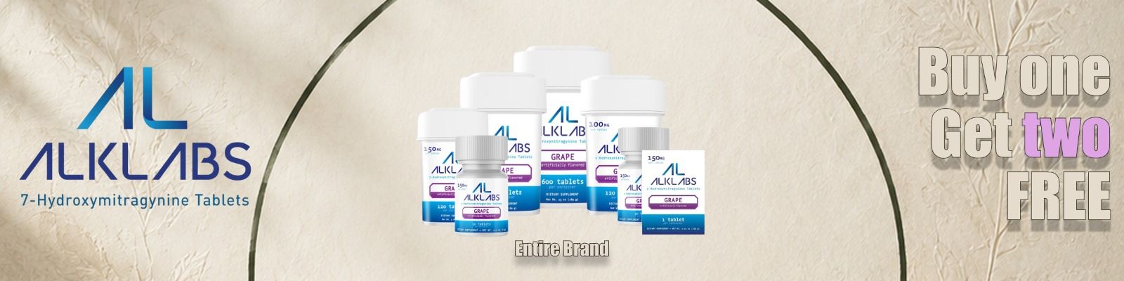 Promotional image for ALKLABS products with 