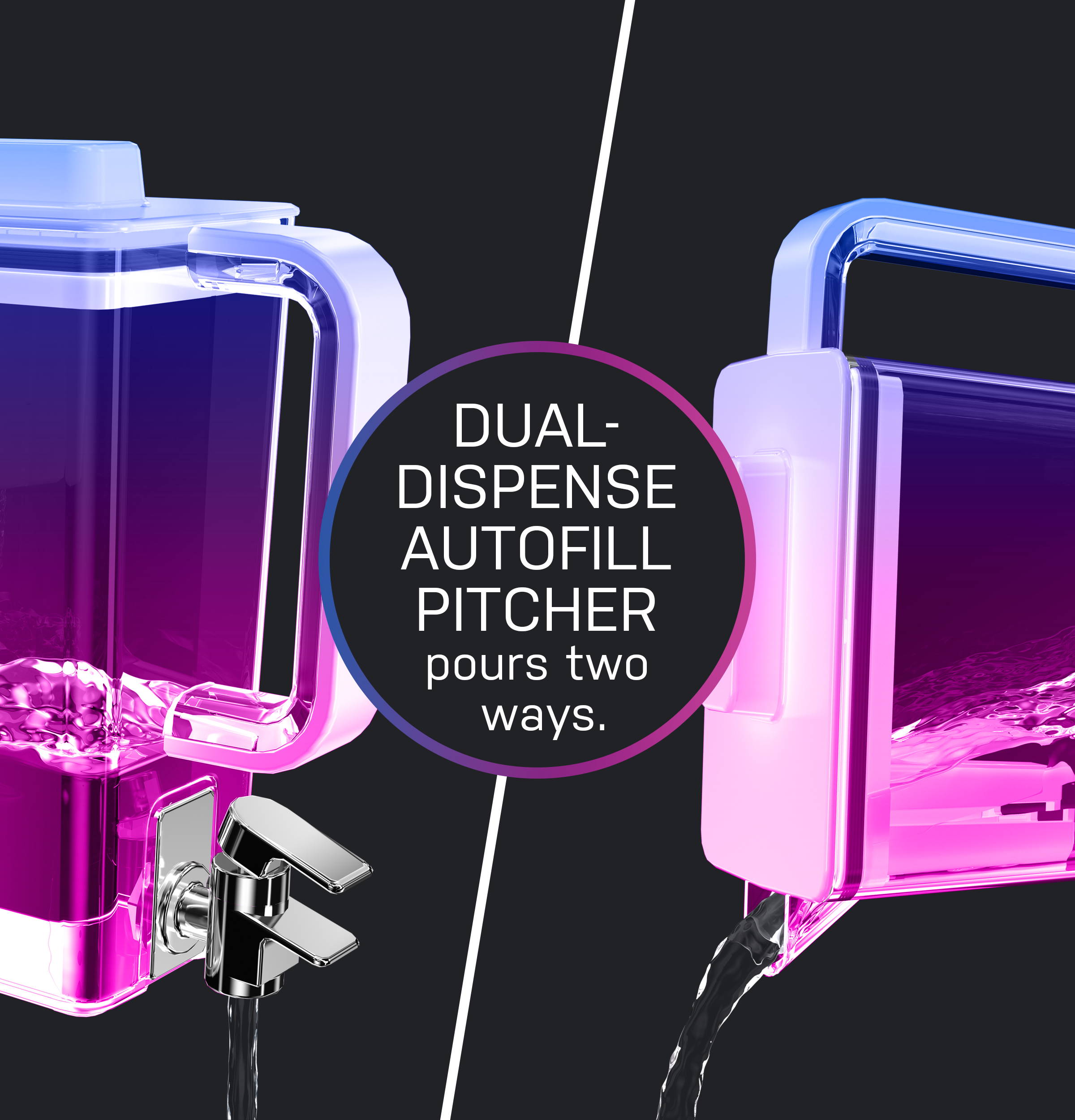 dual-dispense autofill pitcher