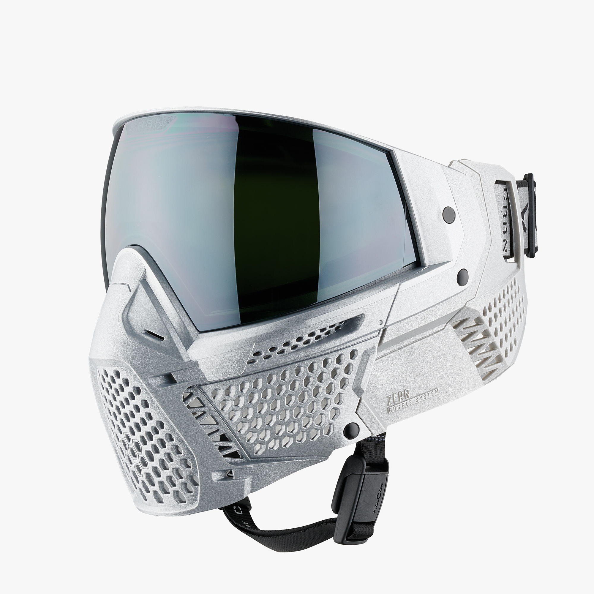 A protective mask with ventilation holes.