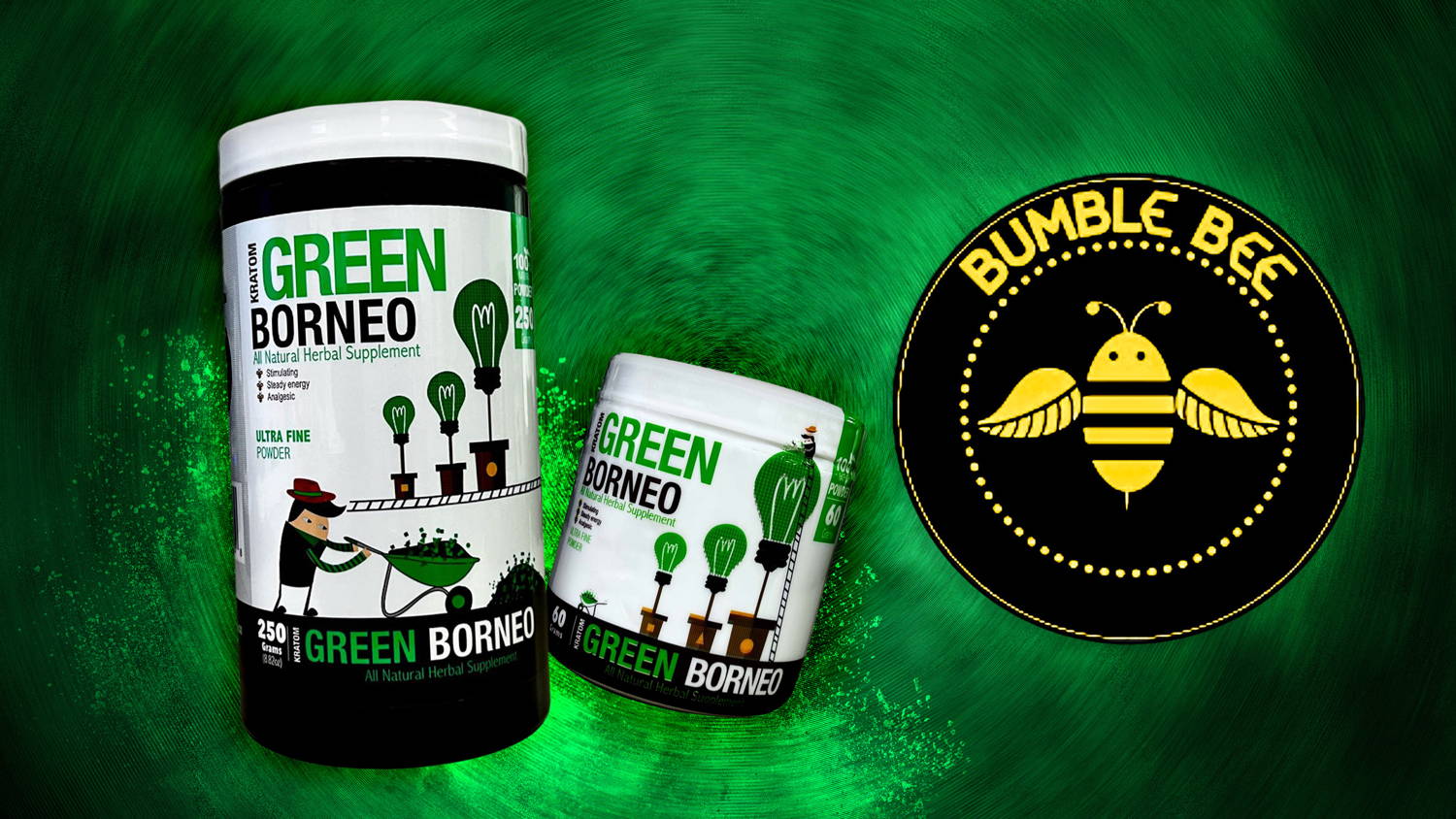 Bumble Bee Green Borneo 60 and 250 Gram Powder Banner