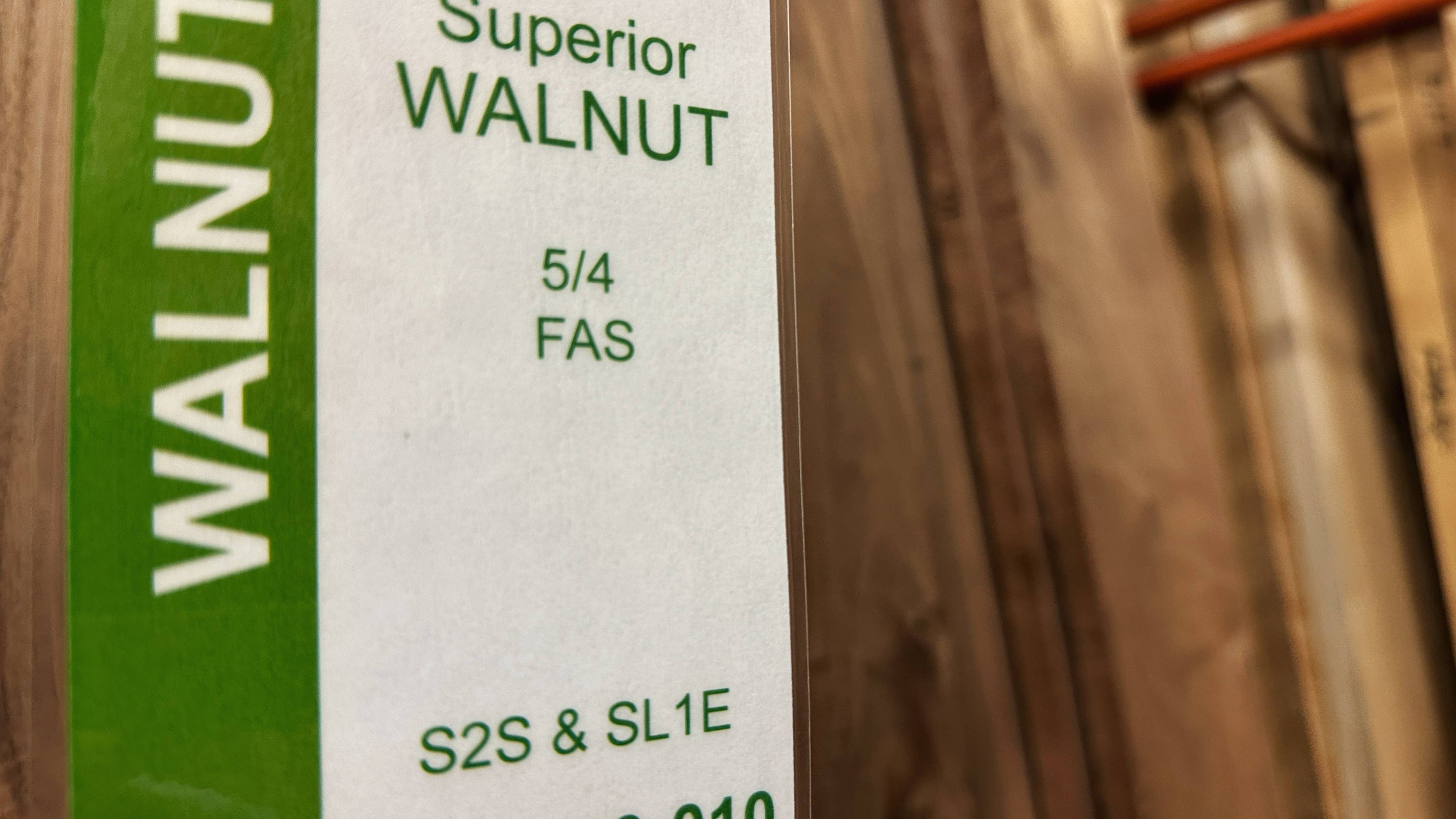 label of walnut board grade