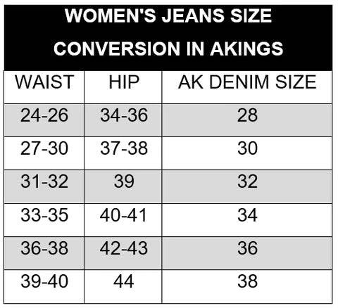 AKINGS' Women Size Conversion
