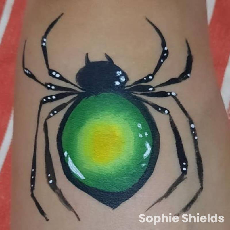 spider face paint green