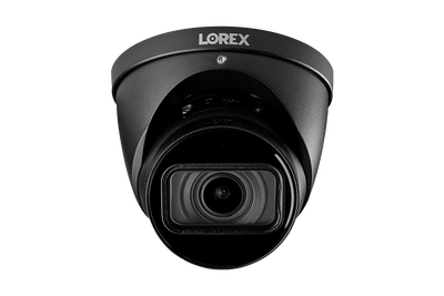 black 4K IP dome security camera 